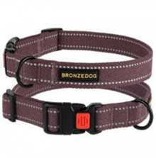 Нашийник Bronzedog Сotton Рефлекторний х/б Брезент Черрі, Розмір ХL Обхват шиї 43-66 см. Ширина 2,5 см. (Bronzedog) в амуніція для собак.