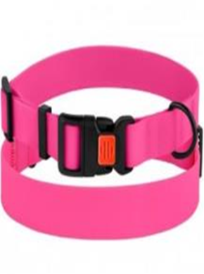 Ошейник BronzeDog Active Водоотталкивающий с Защитным Полимерным Покрытием и Пластиковой Пряжкой Розовый, Размер ХL, Обхват шеи 43-66 см, Ширина 2,5 см. (Bronzedog) в Амуниция для собак.