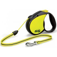Рулетка NEON reflect M 5m (трос) чорна (Flexi) в амуніція для собак.