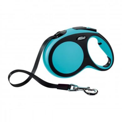 Рулетка NEW COMFORT L 5m/60kg (лента) синяя (Flexi) в Амуниция для собак.