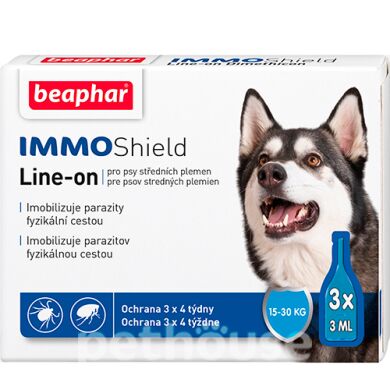 Беафар IMMO SHIELD каплі проти бліх для собак 15-30кг №3 (Beaphar (Нідерланди)) в Краплі на холку (spot-on).