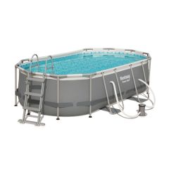 Каркасний басейн Bestway 56620 Power Steel (424х250х100, карт. Фільтр, сходи)