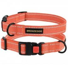 Нашийник Bronzedog Сotton Рефлекторний х / б Брезент Помаранчевий, Розмір S Обхват шиї 25-33 см.Ширина 2 см. (Bronzedog) в амуніція для собак.