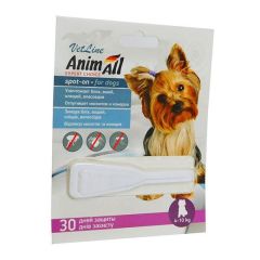AnimAll (Энимал) VetLine spot-on капли противопаразитарные для собак, вес 4 -10 кг (Animal) в Капли на холку (spot-on).