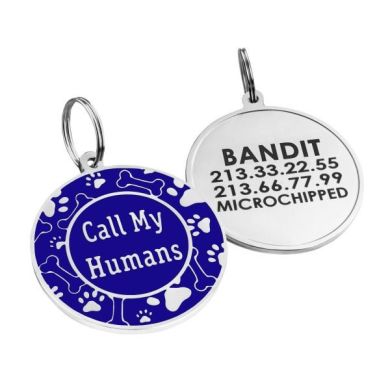 Эмалированный Адресник для Собак BronzeDog Call My Humans Синий Размер S (Bronzedog) в Амуниция для собак.