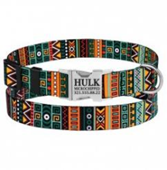 Ошейник BronzeDog Urban Этнический Нейлоновый с Металлической Пряжкой Ментол, Размер S, Обхват шеи 25-33 см, Ширина 1,6 см. (Bronzedog) в Амуниция для собак.