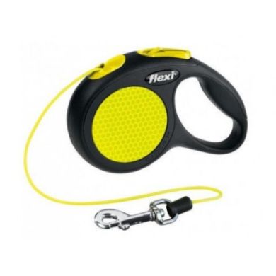 Рулетка NEON S 5m/12kg (трос) черная (Flexi) в Амуниция для собак.