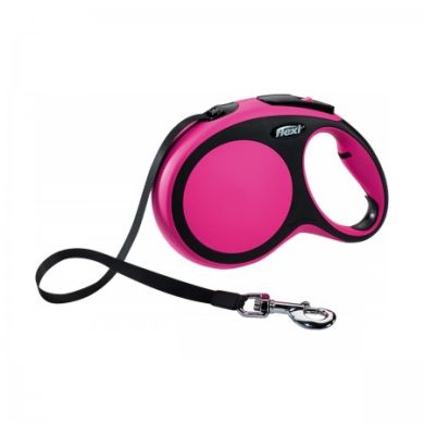 Рулетка NEW COMFORT L 8m/50kg (лента) розовая (Flexi) в Амуниция для собак.