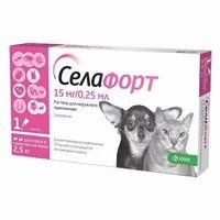 Селафорт спот-он для кошек и соб.15мг (до 2,5 кг) поп (KRKA) в Капли на холку (spot-on).