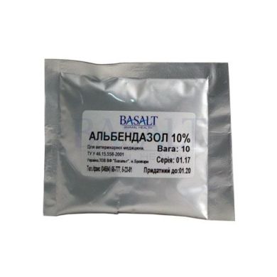 Альбендазол 10% 10 гр Базальт Альбендазол 10% 10 гр Базальт (Базальт) в Антигельмінтики.