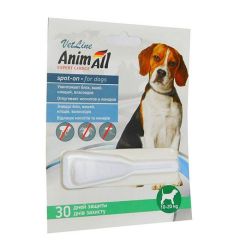AnimAll (Энимал) VetLine spot-on капли противопаразитарные для собак, вес 10 - 20  кг (Animal) в Капли на холку (spot-on).