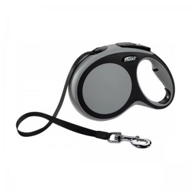 Рулетка NEW COMFORT L 8m/50kg (лента) серая (Flexi) в Амуниция для собак.