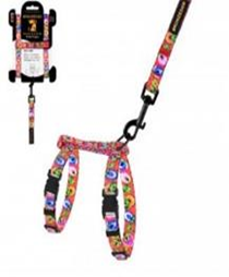 Шлея с Поводком для Котов и Мелких Собак BronzeDog Urban Folk Коралловая, Размер XS Обхват шеи 18-27 см. Обхват живота 23-37 см. (Bronzedog) в Амуниция для собак.