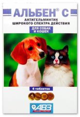 Альбен С антигельминтик для собак і кішок, 6 табл. () в Антигельмінтики.