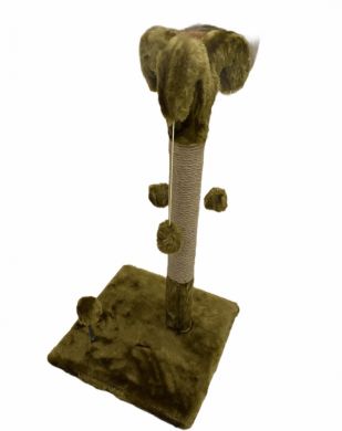 АРЛЕКИН когтеточка СИЗАЛЬ (основа 37*37, столб h67, 3 шар + игр на пруж) КОРИЧНЕВАЯ () в Домики, Будки, Лежаки.