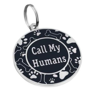 Емальований Адреснік для Собак BronzeDog Call My Humans Чорний Розмір L (Bronzedog) в амуніція для собак.
