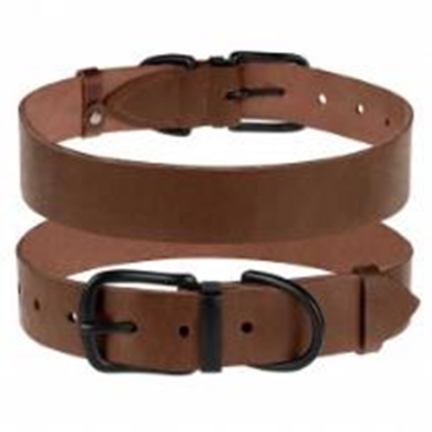 Ошейник Кожаный BronzeDog Classic с Металлической Фурнитурой Коричневый, Размер 2XS, Обхват шеи 19-26 см. Ширина 1,0 см. (Bronzedog) в Амуниция для собак.