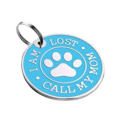 Эмалированный Адресник для Собак BronzeDog Call My Mom Голубой Размер L  (Bronzedog) в Амуниция для собак.