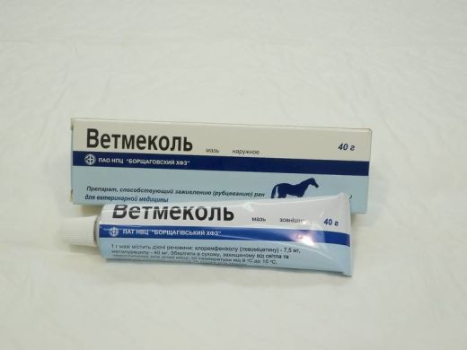 Мазь Ветмеколь, 40 г, противомикробное средство () в Гели, мази, спреи.