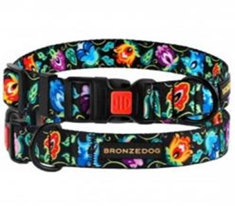 Ошейник BronzeDog Urban Folk Нейлоновый с Пластиковой пряжкой Черный, Размер XL, Обхват шеи 43-66 см, Ширина 2,5 см. (Bronzedog) в Амуниция для собак.