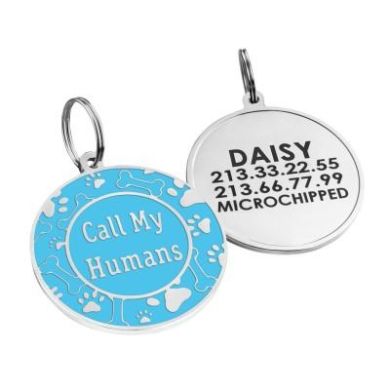 Емальований Адреснік для Собак BronzeDog Call My Humans Блакитний Розмір L  (Bronzedog) в амуніція для собак.