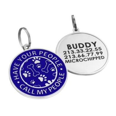 Эмалированный Адресник для Собак BronzeDog Have Your People Call My People Синий Размер L (Bronzedog) в Амуниция для собак.