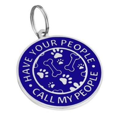 Эмалированный Адресник для Собак BronzeDog Have Your People Call My People Синий Размер L (Bronzedog) в Амуниция для собак.