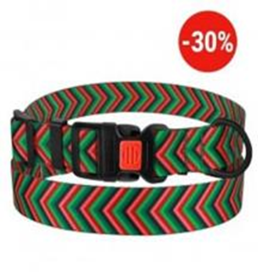 Ошейник BronzeDog Urban Стрелка Нейлоновый с Пластиковой Пряжкой Красно-Зеленый, Размер M, Обхват шеи 30-40 см, Ширина 2 см. (Bronzedog) в Амуниция для собак.