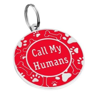 Эмалированный Адресник для Собак BronzeDog Call My Humans Красный Размер L (Bronzedog) в Амуниция для собак.