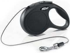 Рулетка NEW CLASSIC CAT XS 3m (трос) чорна (Flexi) в амуніція для собак.