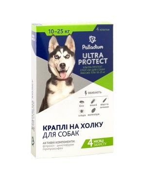Капли Палладиум Ультра протект спот-он для собак весом  10 - 25 кг, 1 пипетка (Palladium) в Капли на холку (spot-on).