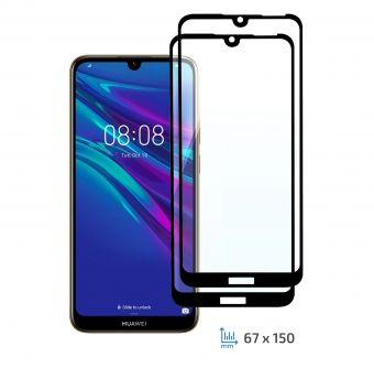 Комплект 2 в 1 защитные стекла 2E Basic для Huawei Y6 Pro 2019/Y6 2019/Honor Play 8A, FCFG, Black