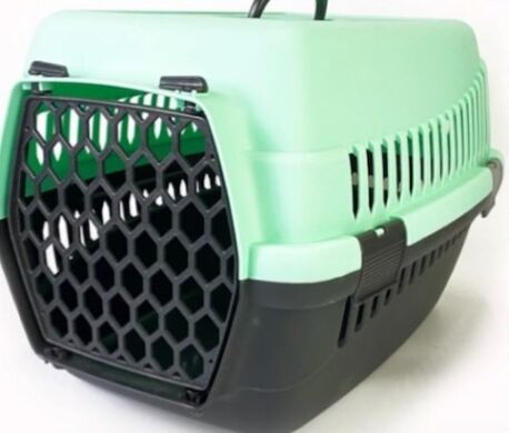 Переноска №1 пластик ТУРЕЧЧИНА салатово-ЧОРНА 48 * 31 * 31 вага до5кг () в Будиночки, Будки, Лежаки.