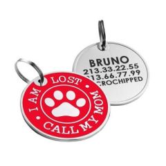 Емальований Адреснік для Собак BronzeDog Call My Mom Червоний Розмір S (Bronzedog) в амуніція для собак.
