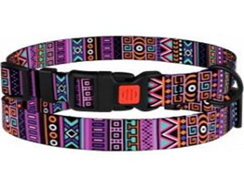 Ошейник BronzeDog Urban Этнический Нейлоновый c Пластиковой Пряжкой Фиолетовый, Размер XL, Обхват шеи 43-66 см, Ширина 2,5 см. (Bronzedog) в Амуниция для собак.