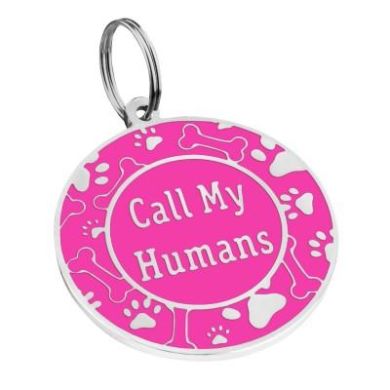Эмалированный Адресник для Собак BronzeDog Call My Humans Розовый Размер L (Bronzedog) в Амуниция для собак.