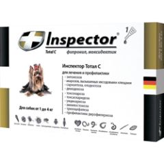 Инспектор Тотал С капли для собак 1-4 кг 1 * 0,4 мл () в Капли на холку (spot-on).