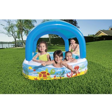 Дитячий надувний басейн Bestway 52192 (140х140х114 см) 265л з навісом від сонця