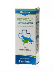 Дерм ликвид 25 мл при проблемах с кожей и шерстью метаболического, гормонального и аллергического характера Petvital Derm Liquid (Canina) в Витамины и пищевые добавки.