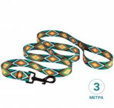 Поводок Bronzedog Urban Нейлоновый 3 метра Ромбы, Размер L, Длина 300 см, Ширина 2,5 см. (Bronzedog) в Амуниция для собак.