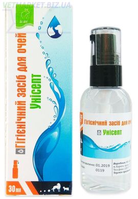 Унисепт гигиеническое средство для глаз, 30 мл (Круг) в Ветпрепараты для глаз и ушей.