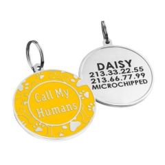 Емальований Адреснік для Собак BronzeDog Call My Humans Жовтий Розмір L (Bronzedog) в амуніція для собак.