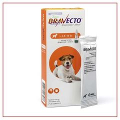 Капли спот-он  Бравекто для собак 1пип.  250мг (4,5-10кг) (MSD Animal Health (Intervet)) в Капли на холку (spot-on).