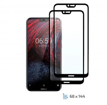 Комплект 2 в 1 защитные стекла 2E Basic для Nokia 6.1 PLUS, FCFG, Black