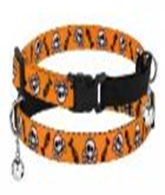 Ошейник BronzeDog Urban Черепа Нейлоновый на Резинке с Колокольчиком Оранжевый, Размер ХS, Обхват шеи 18-28 см, Ширина 1 см. Ошейник BronzeDog Urban Черепа Нейлоновый на Резинке с Колокольчиком Оранжевый, Размер ХS, Обхват шеи 18-28 см, Ширина 1 см. (Bronzedog) в Амуниция для собак.