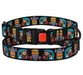 Ошейник BronzeDog Urban Маски Нейлоновый c Пластиковой Пряжкой Черный, Размер S, Обхват шеи 25-33 см, Ширина 1,6 см. (Bronzedog) в Амуниция для собак.