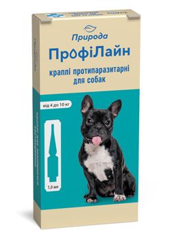 ПрофіЛайн (для собак від 4 до 10 кг), 4 піпетки (Природа) в Краплі на холку (spot-on).