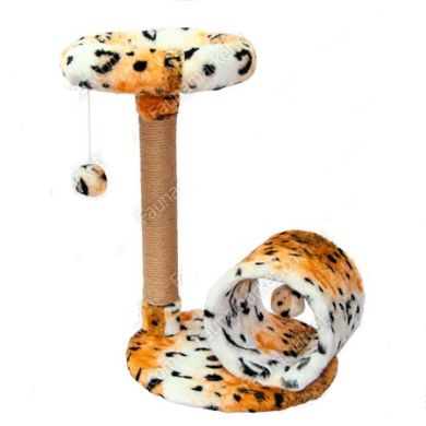 СОНЯ когтеточка ДЖУТ (основ + лежак d37 + плюш валик +2 іграшки) бежево-коричнева () в Будиночки, Будки, Лежаки.