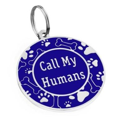 Эмалированный Адресник для Собак BronzeDog Call My Humans Синий Размер L (Bronzedog) в Амуниция для собак.