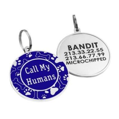 Эмалированный Адресник для Собак BronzeDog Call My Humans Синий Размер L (Bronzedog) в Амуниция для собак.